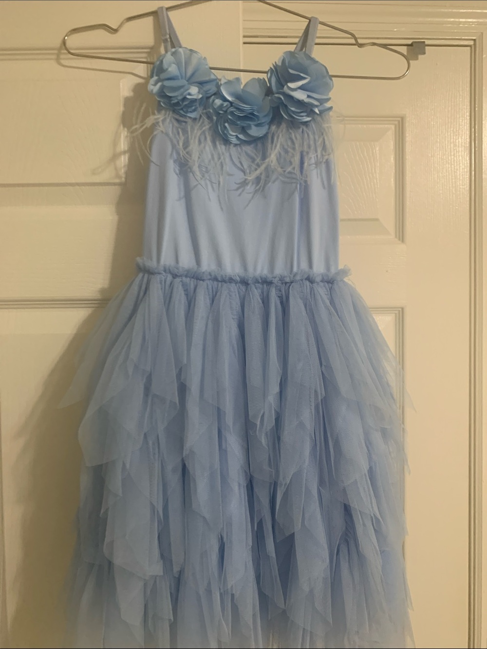 Light Blue Tulle Flower Bodice Girls' Dress